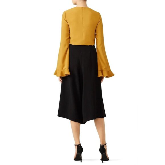 C/MEO Collective Mustard Yellow Long Sleeve Ruffle Blouse Women's Size Small S - Picture 3 of 10